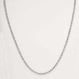 4.50 CT Natural Diamond 3 Prong Tennis Necklace G SI 16'' 14K White Gold